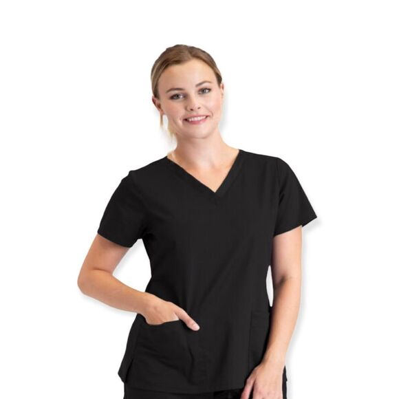 🔃NRG By Barco Two Pocket V Neck Scrub Top - Picture 1 of 4